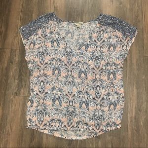 SOLD!! Lucky Brand Paisley Short Sleeve Top